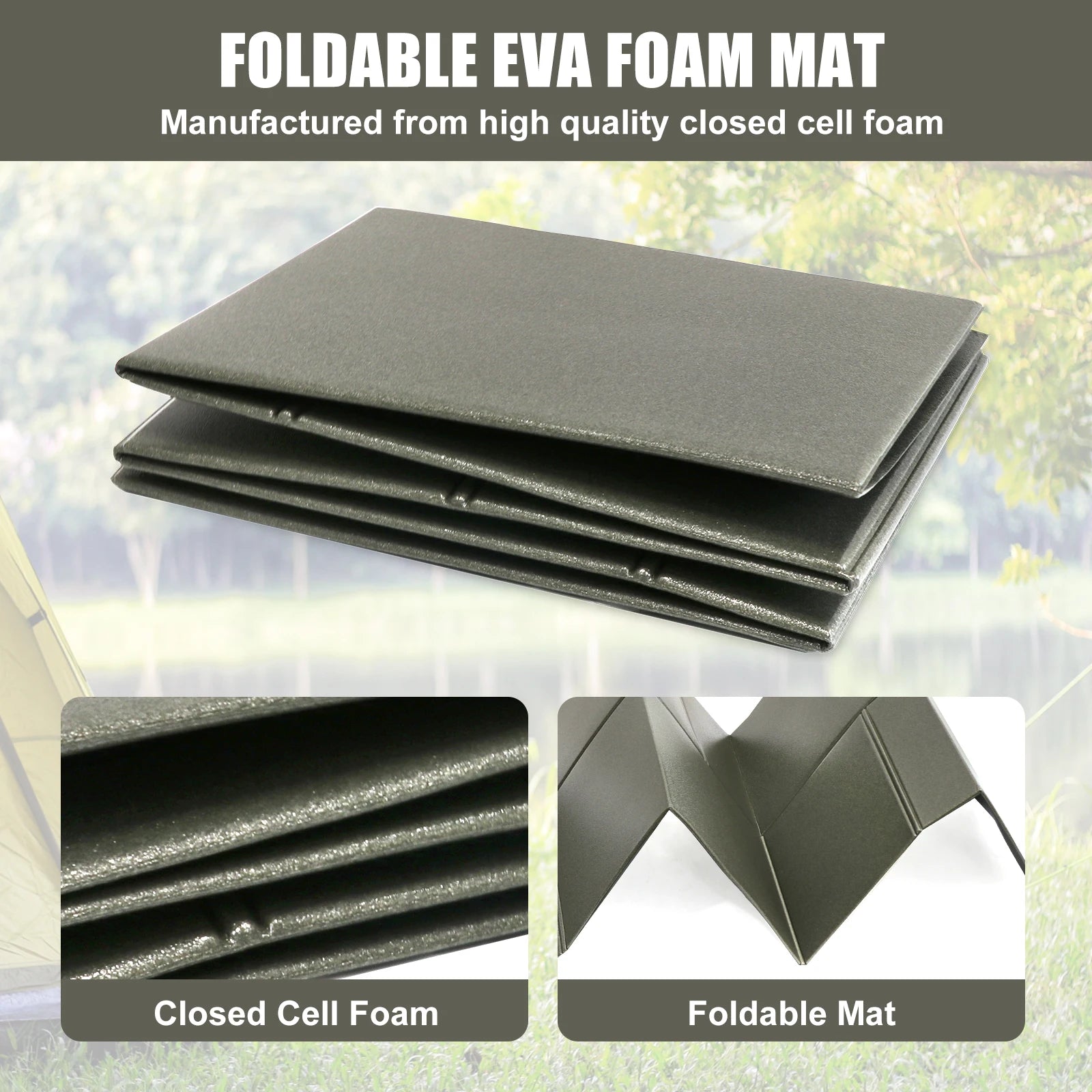 Foldable Tactical Sleeping Mat – Waterproof Foam Pad for Camping, Kneeling & Outdoor Use