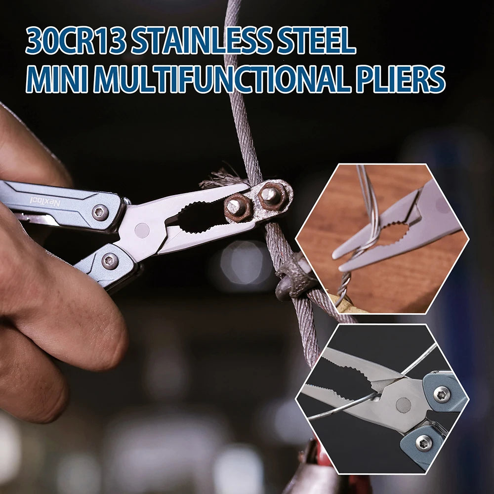 NEXTOOL 11-in-1 Mini Sailor Multitool with Pliers and Knife for EDC and Outdoor Use