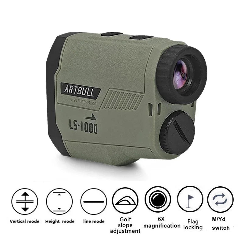 ARTBULL 1200m Golf Laser Rangefinder with Slope & Flag Lock