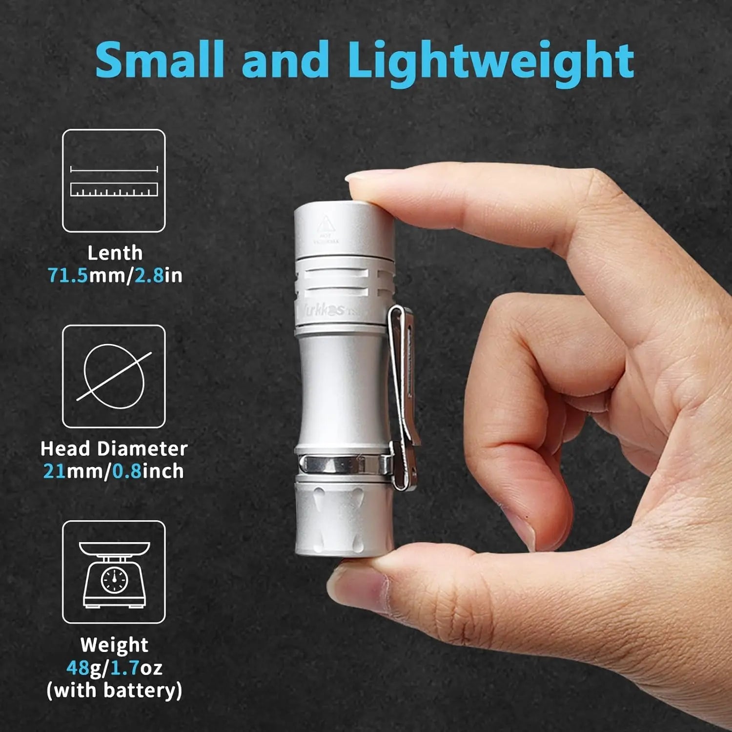 WURKKOS TS10 V2 Mini 1400 Lumen Anduril 2.0 EDC Flashlight with RGB Aux LEDs