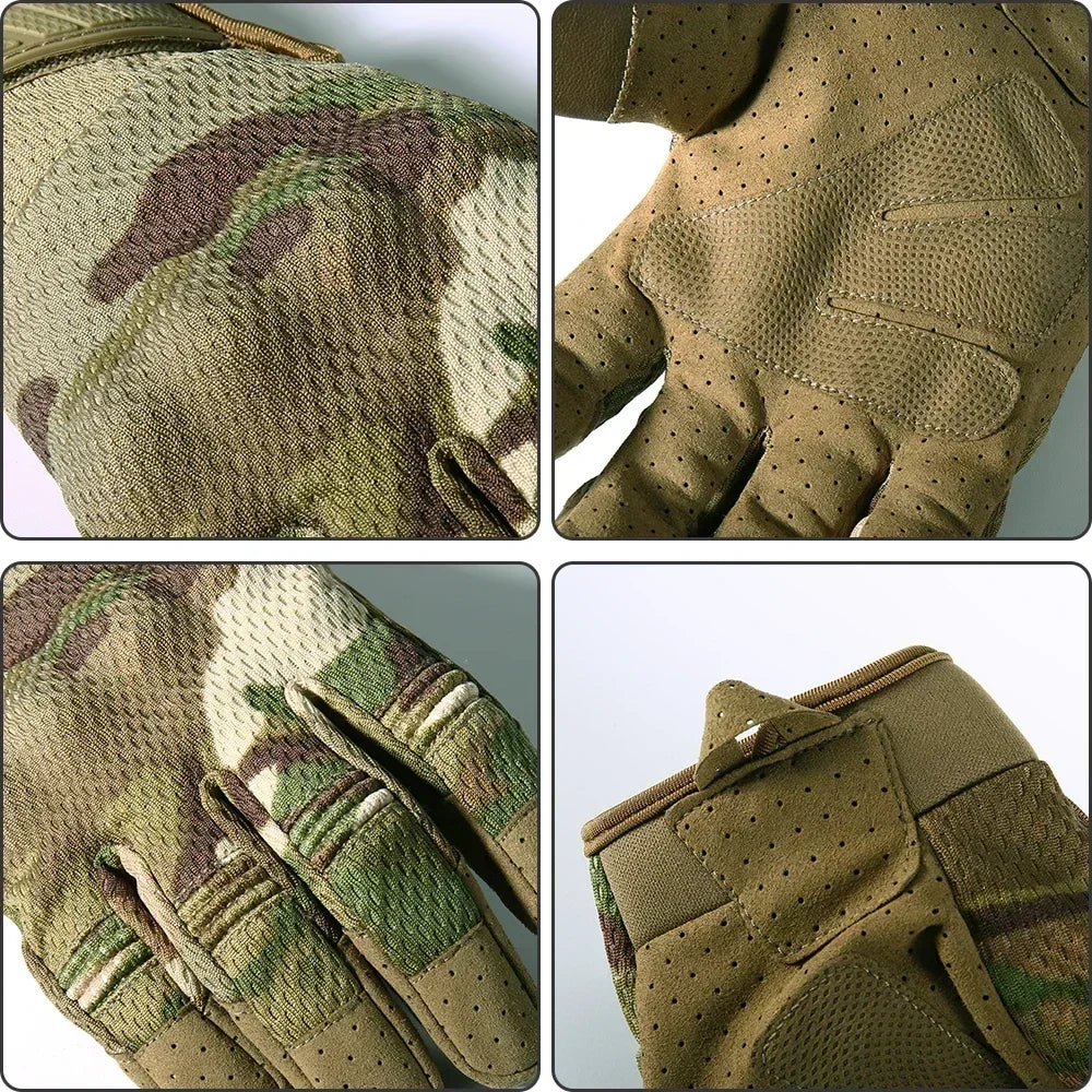 GUMAO Full Finger Tactical Gloves Touch Screen Anti-Slip